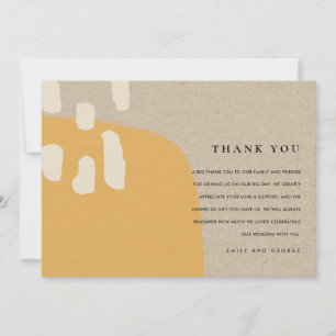 MODERNE ABSTRAKTE RUSTIKORANGE RUST KRAFT WEDD DANKESKARTE