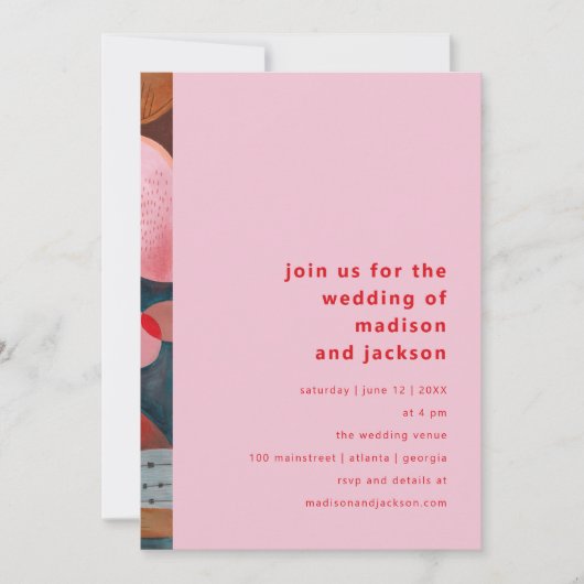 moderne abstrakte, schlichte Hochzeit Einladung (Vorderseite)