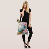 Moderne abstrakte Schmetterling Frühlingsfarben Tasche (Am Model)
