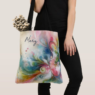 Moderne abstrakte Schmetterling Frühlingsfarben  Tasche