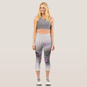 Moderne Abstrakte, schüchterne Fantasie Abbildung Capri Leggings (Vorderseite)