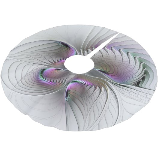 Moderne Abstrakte, schüchterne Fantasie Abbildung Polyester Weihnachtsbaumdecke (Schrägansicht)