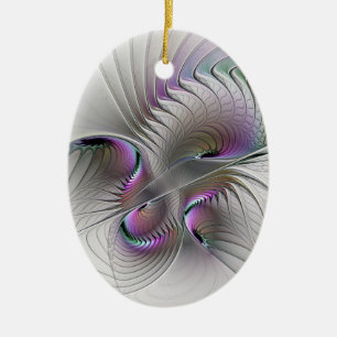 Moderne abstrakte schüchterne Fantasy-Figur-Frakta Keramik Ornament