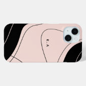 Moderne Abstrakte Schwarz-Creme-Individuelle Initi Case-Mate iPhone Hülle (Rückseite (Horizontal))