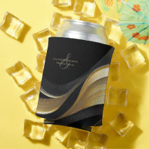 Moderne Abstrakte Schwarz-Gold-Hochzeit