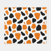 Moderne Abstrakte Schwarz-Orange-Schrift Fleecedecke (Vorderseite (Horizontal))