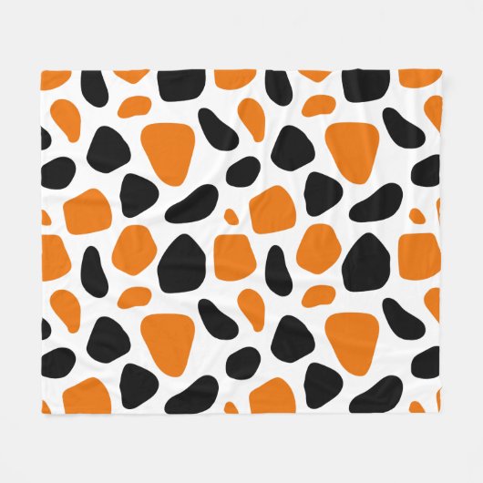 Moderne Abstrakte Schwarz-Orange-Schrift Fleecedecke (Vorderseite (Horizontal))