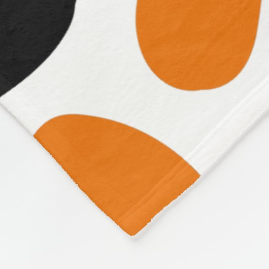 Moderne Abstrakte Schwarz-Orange-Schrift Fleecedecke (Ecke)