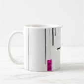 Moderne Abstrakte Schwarz Silber Fuchsie Kaffeetasse (Links)