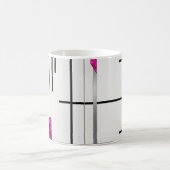 Moderne Abstrakte Schwarz-Silber Fuschia Kaffeetasse (Mittel)