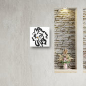 Moderne Abstrakte Schwarz-Weiß-Blume Leinwanddruck