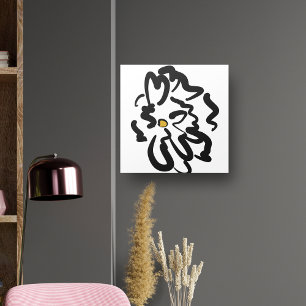 Moderne Abstrakte Schwarz-Weiß-Blume Leinwanddruck