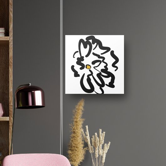 Moderne Abstrakte Schwarz-Weiß-Blume Leinwanddruck