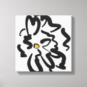Moderne Abstrakte Schwarz-Weiß-Blume Leinwanddruck (Vorderseite)