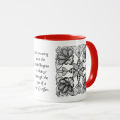 Moderne abstrakte Schwarz-Weiß-Doodle und Initiale Tasse (VorderseiteRechts)