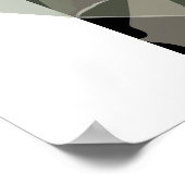 Moderne Abstrakte Schwarz-weiß-Grüntan-Neutral Poster (Ecke)