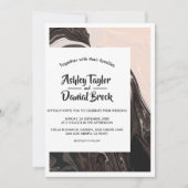 Moderne Abstrakte Schwarz-Weiß-Hochzeit Einladung (Vorderseite)