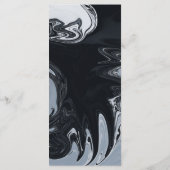 Moderne Abstrakte Schwarz-Weiß-Hochzeit Menükarte (Rückseite)