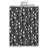 Moderne abstrakte Schwarz-Weiß-Illustration Flachmann (Rückseite)