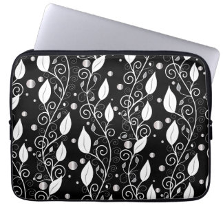 Moderne abstrakte Schwarz-Weiß-Illustration Laptopschutzhülle