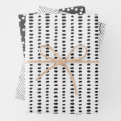 Moderne Abstrakte Schwarz-Weiß-Muster Geschenkpapier Set (Beispiel)