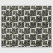 Moderne Abstrakte Schwarz-Weiß-Quadrat Geometrie Geschenkpapier (Flach)