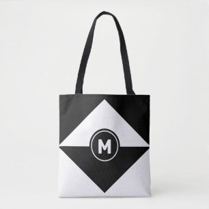 Moderne abstrakte Schwarz-Weiß-Tasche Tasche