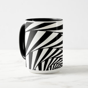 Moderne Abstrakte Schwarz-Weiß-Tasse Tasse