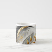 Moderne Abstrakte Schwarz-weiß- und Gold- botanisc Espressotasse (Vorderseite)