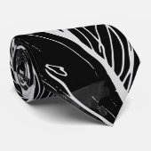 Moderne, abstrakte Schwarz-weiße Blumenfarbe Krawatte (Gerollt)