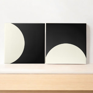 Moderne abstrakte schwarz-weiße geometrische Kreis Fliese