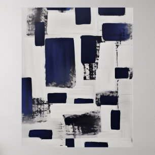 Moderne Abstrakte Schwarz-weiße Linienformen Poste Poster