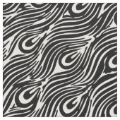 Moderne abstrakte Schwarz-weiße Pfaufedern Stoff (Nahaufnahme)