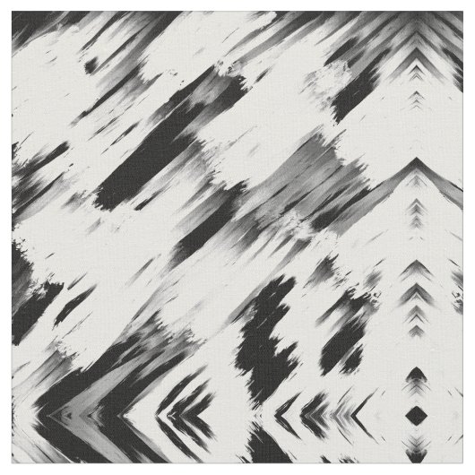 Moderne Abstrakte Schwarz-weiße Pinselstrichkunst Stoff (Nahaufnahme)