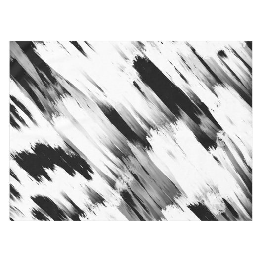Moderne Abstrakte Schwarz-weiße Pinselstrichkunst Tischdecke (Vorderseite (Horizontal))