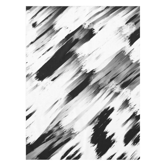 Moderne Abstrakte Schwarz-weiße Pinselstrichkunst Tischdecke (Vorderseite)