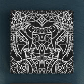 Moderne, Abstrakte, schwarz-weiße Stammkreide Leinwanddruck