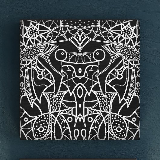 Moderne, Abstrakte, schwarz-weiße Stammkreide Leinwanddruck