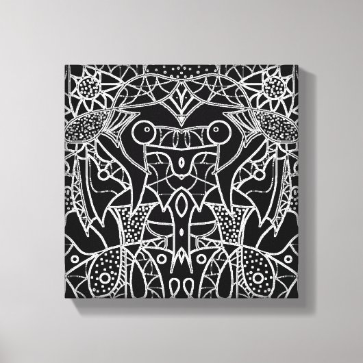 Moderne, Abstrakte, schwarz-weiße Stammkreide Leinwanddruck (Vorderseite)