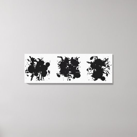 Moderne Abstrakte schwarze Flecken Leinwanddruck (Vorderseite)