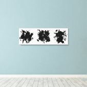 Moderne Abstrakte schwarze Flecken Leinwanddruck (Insitu (Holzboden))