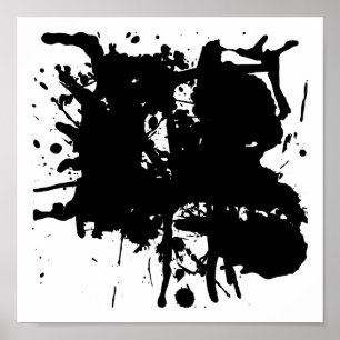 Moderne Abstrakte schwarze Flecken Poster