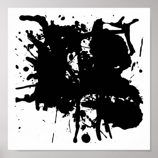 Moderne Abstrakte schwarze Flecken Poster (Vorne)