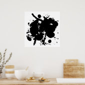 Moderne Abstrakte schwarze Flecken Poster (Küche)