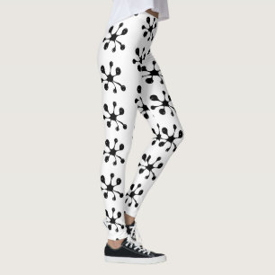 Moderne abstrakte schwarze G goo Fleck Leggings