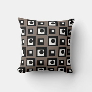 Moderne Abstrakte Schwarze Lucky Beige & Weiße Kissen
