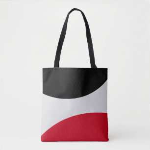 Moderne abstrakte schwarze, rote und silberne weiß tasche