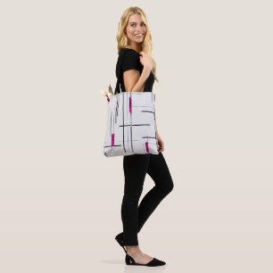 Moderne Abstrakte Schwarze Silber Fuchsia Akzente  Tasche