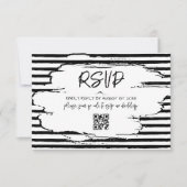 Moderne Abstrakte Schwarze Streifen Hochzeit RSVP Karte (Vorderseite)