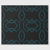 Moderne, Abstrakte, schwarze und blaue Wavy Lines Geschenkpapier (Flach)